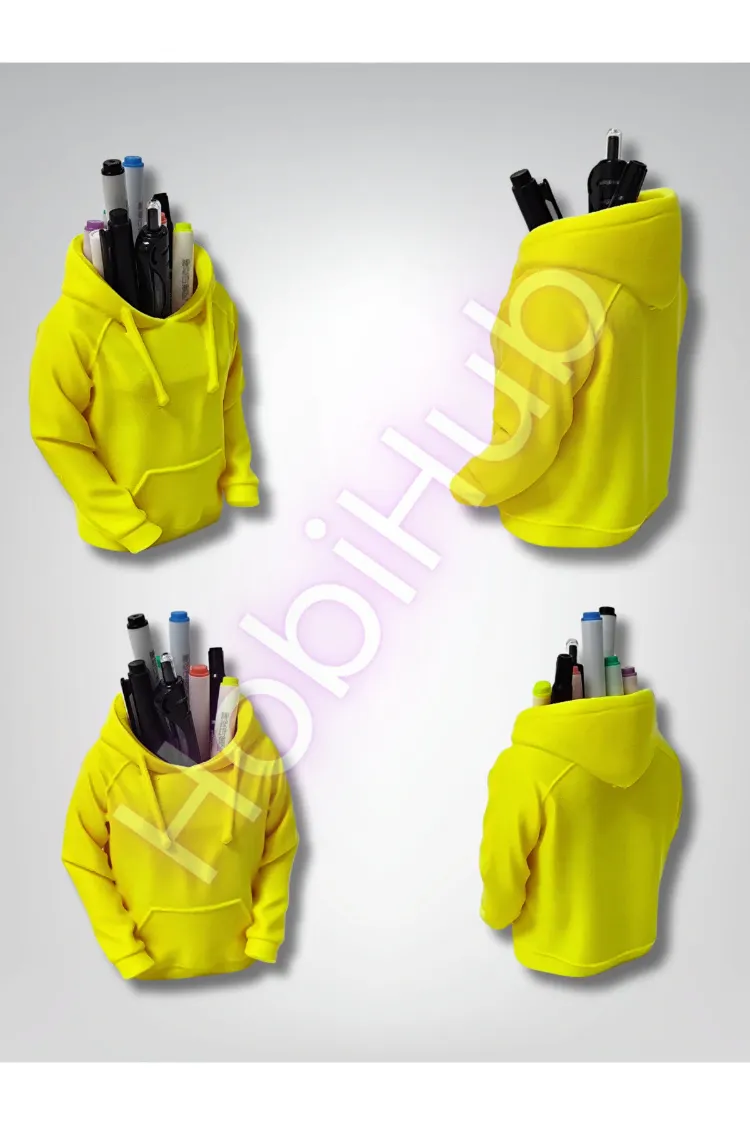 Kapüşonlu Sweatshirt Figürlü 3D Baskı Masaüstü Kalemlik | PLA | 10,5 cm