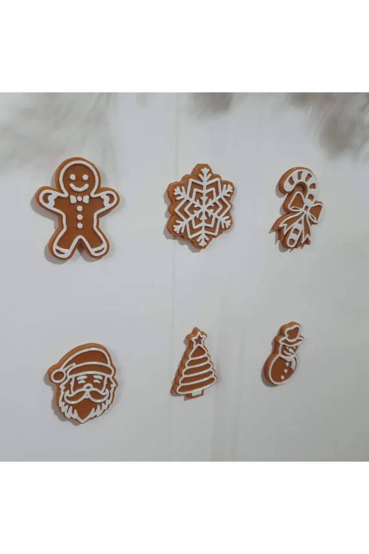 Gingerbread Yılbaşı Seti Buzdolabı Magneti PLA Plastik