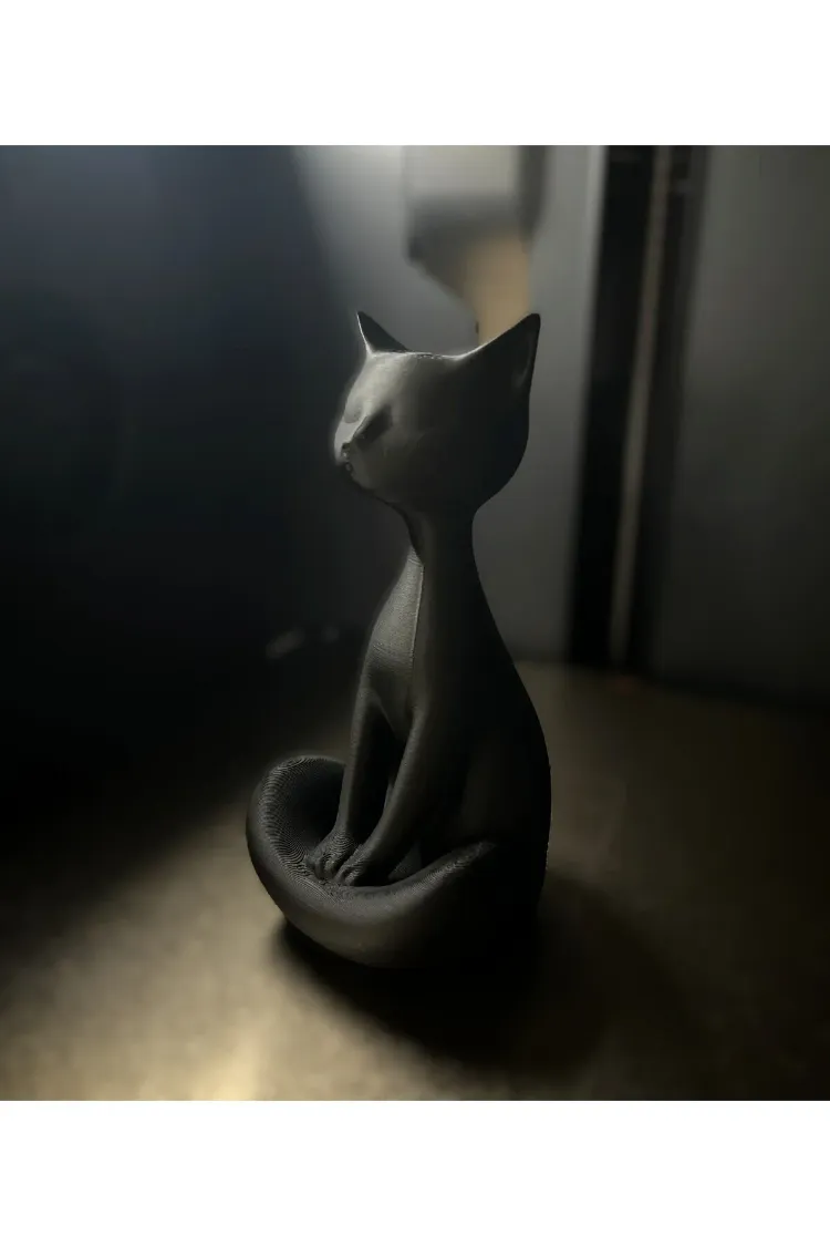 Dekoratif Yoga Yapan Kedi Biblosu – 13 cm Meditasyon Figürü