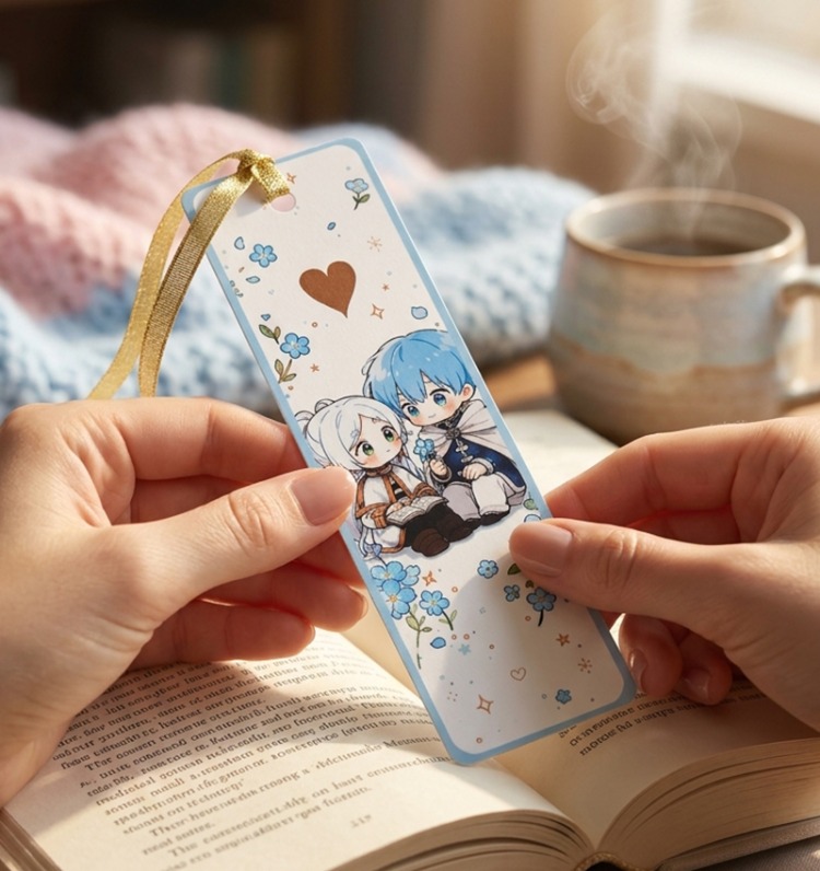 Frieren Anime Kitap Ayracı Kawaii Chibi Tasarım PVC Kaplama Ayraç