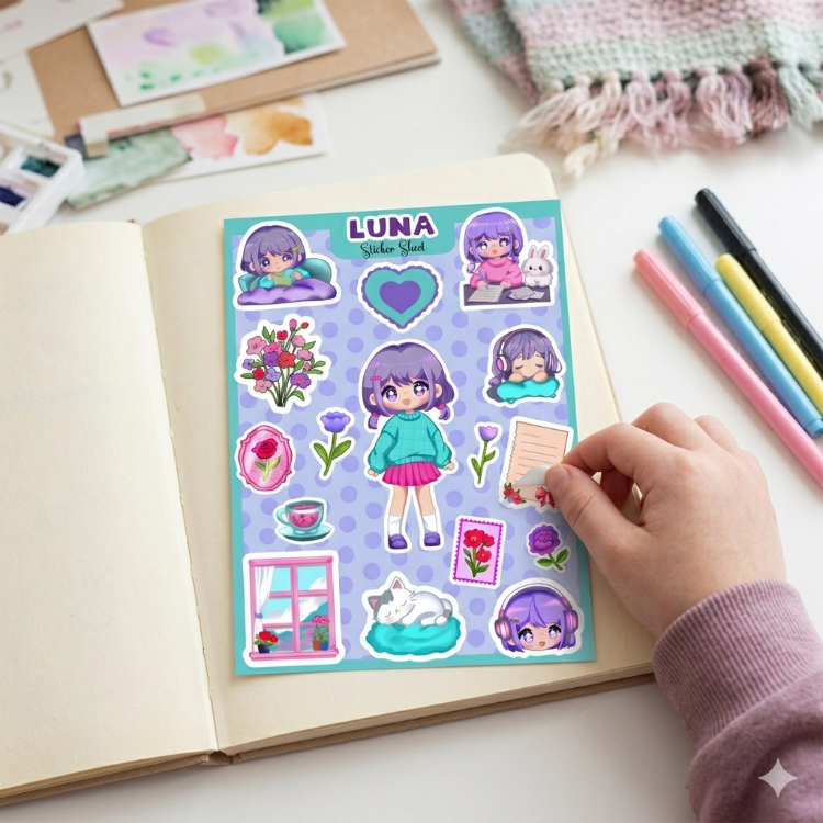 Hobikeyfim Tatlı Posta Kulübü Seti | Kawaii Sticker & Fotocard Paketi (Sürpriz Hediyeli)