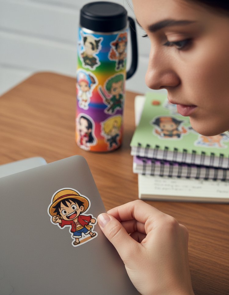 One Piece Chibi Sticker Sayfası - Hasır Şapka Tayfası Vinil Çıkartma Seti (A5/A6)