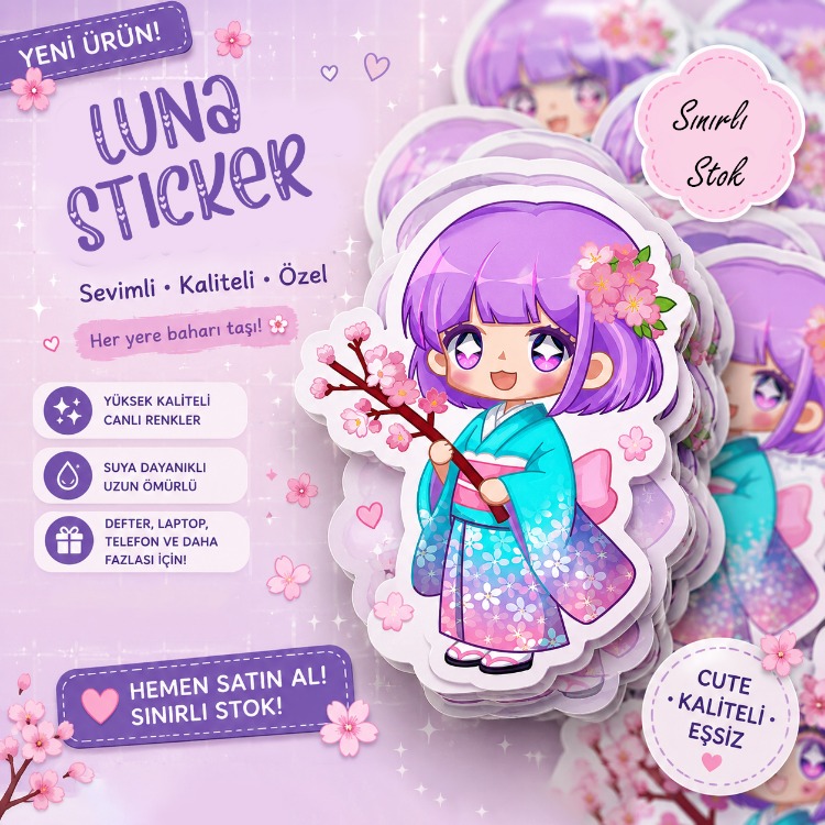 Luna Sticker – Kawaii Anime Chibi Sakura Sticker