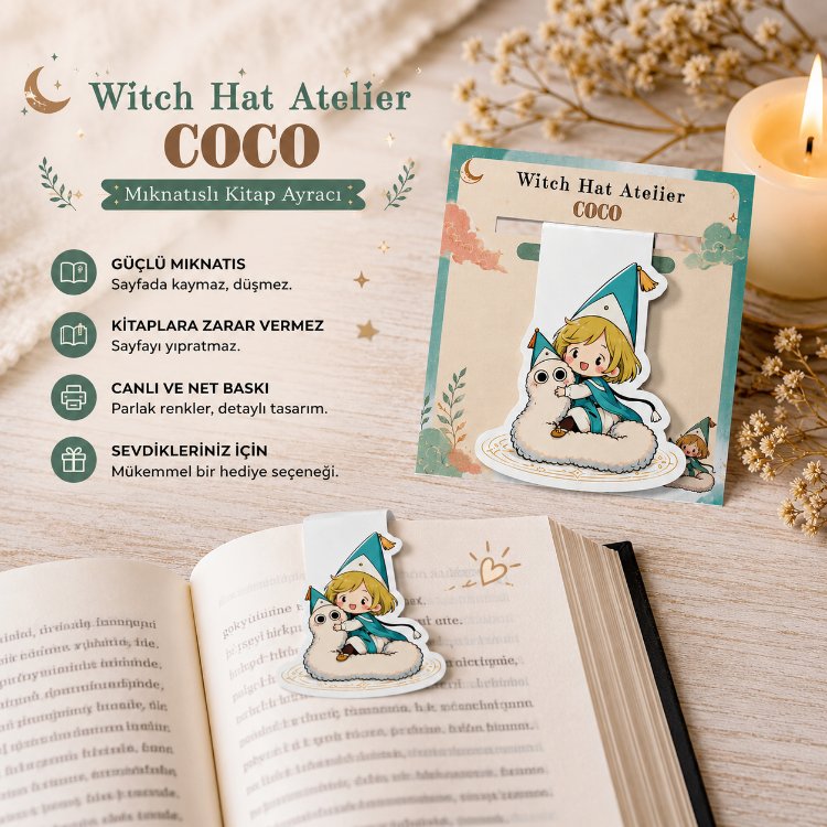 Witch Hat Atelier Coco Mıknatıslı Kitap Ayracı | Anime Kitap Ayracı