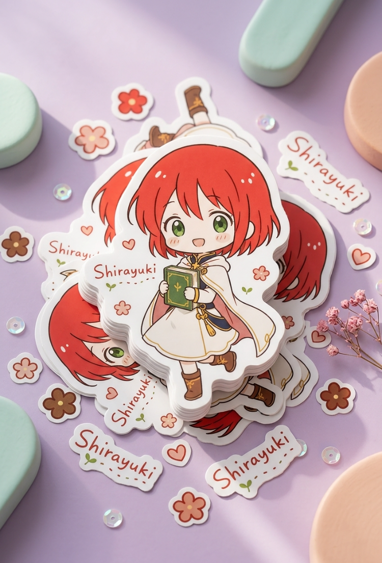 Akagami no Shirayukihime Shirayuki Chibi Sticker | Suya Dayanıklı Anime Sticker