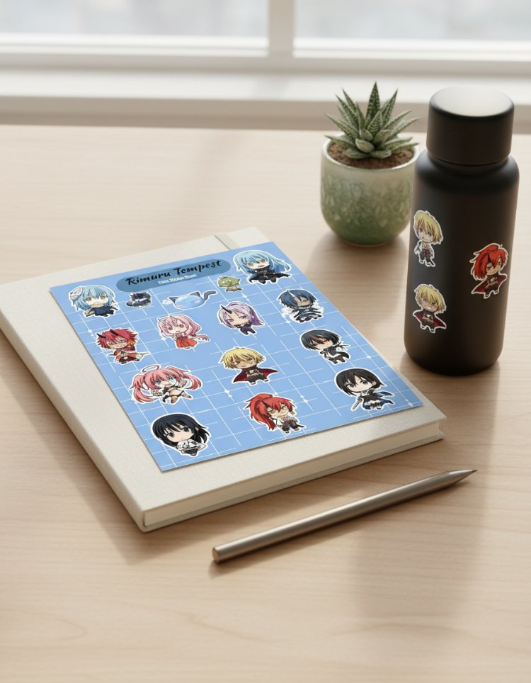 Rimuru Tempest Chibi Sticker Sayfası - Vinil Anime Çıkartma Seti