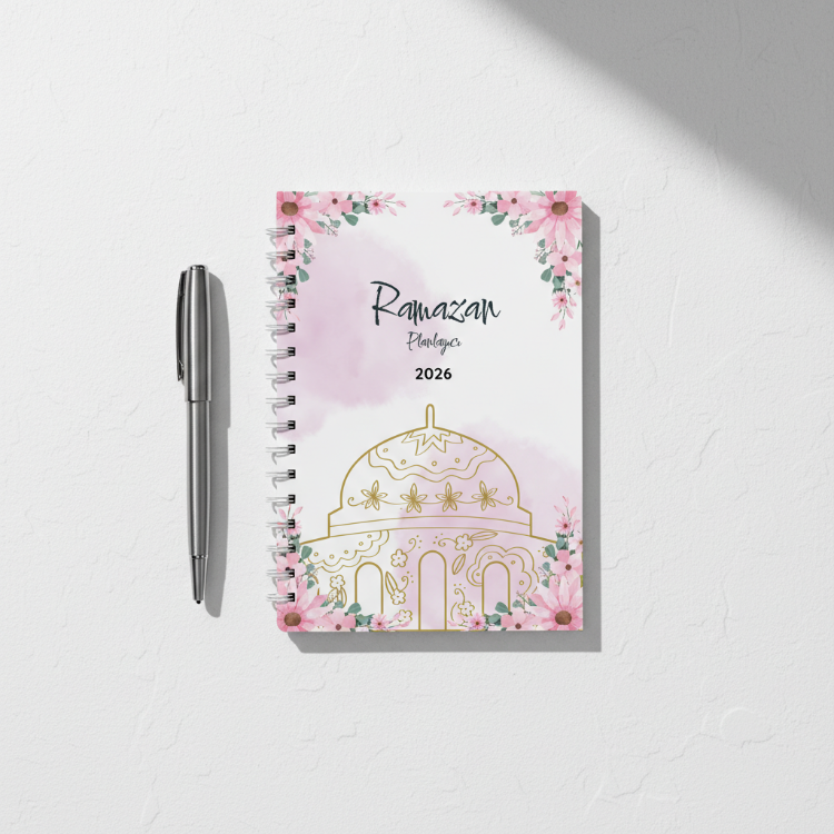 Ramazan Planlayıcı Spiralli Defter - Çiçek Temalı Ramazan Ajandası