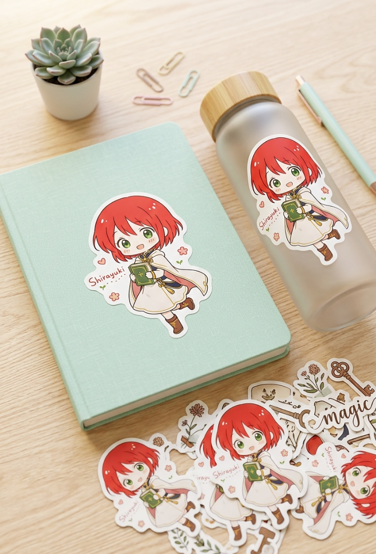 Akagami no Shirayukihime Shirayuki Chibi Sticker | Suya Dayanıklı Anime Sticker