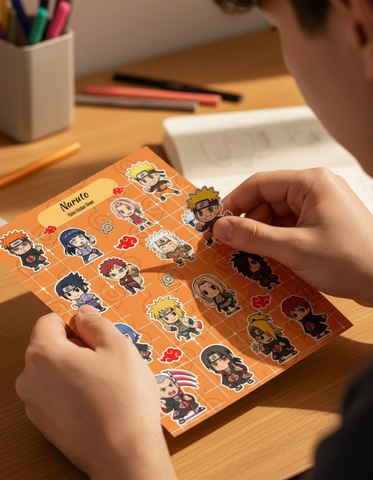 Naruto Chibi Sticker Sayfası - Akatsuki ve Ninja Takımı Vinil Çıkartma Seti (A5/A6)