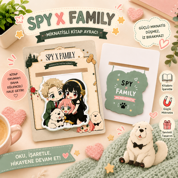 SPY x FAMILY Mıknatıslı Kitap Ayracı | Anya Forger Temalı Manyetik Ayraç