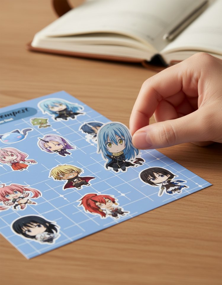 Rimuru Tempest Chibi Sticker Sayfası - Vinil Anime Çıkartma Seti