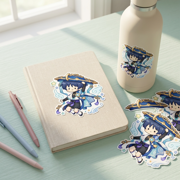 Genshin Impact Wanderer Kawaii Sticker | Anime Sticker | Laptop & Defter Stickerı