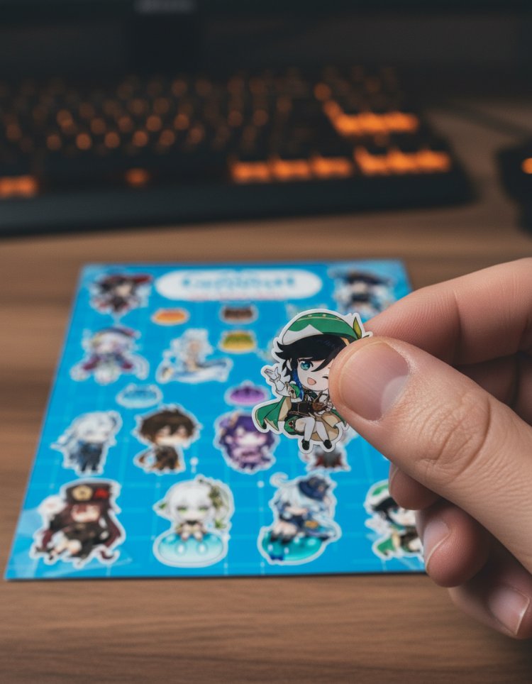 Genshin Impact Chibi Sticker Sayfası - Vinil Anime Çıkartma Seti