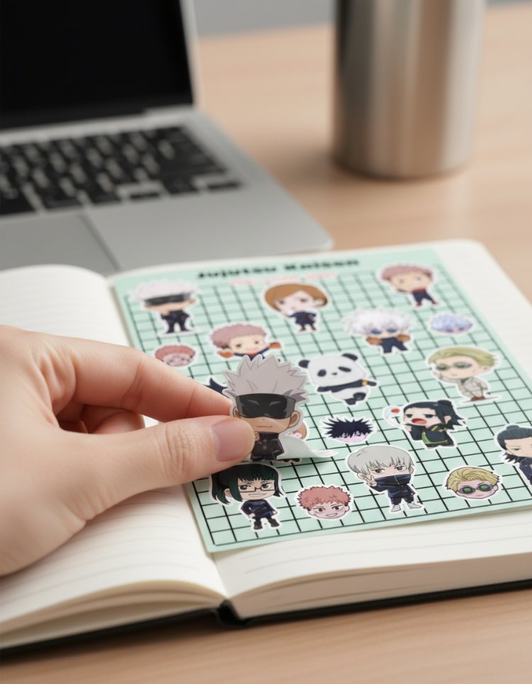 Jujutsu Kaisen Chibi Sticker Sayfası - Gojo ve Itadori Vinil Çıkartma Seti (A5/A6)