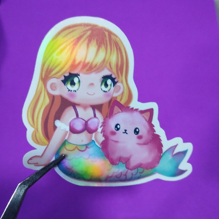 Holografik Kawaii Deniz Kızı