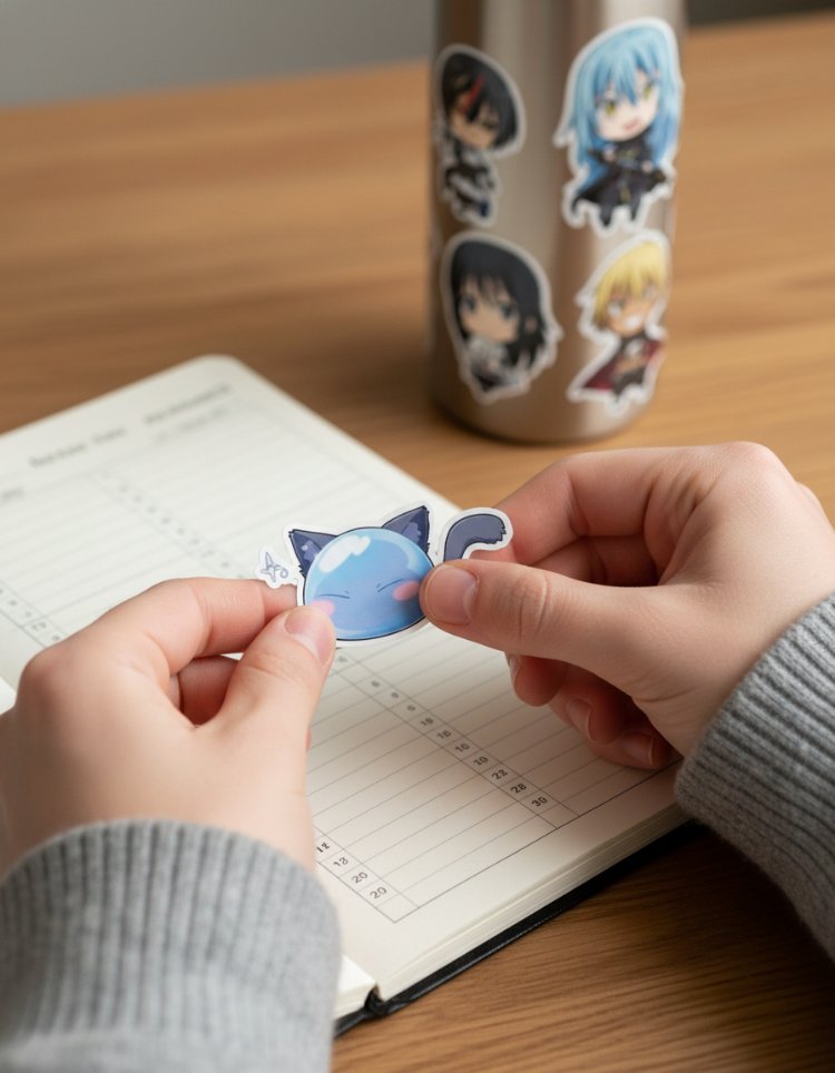 Rimuru Tempest Chibi Sticker Sayfası - Vinil Anime Çıkartma Seti