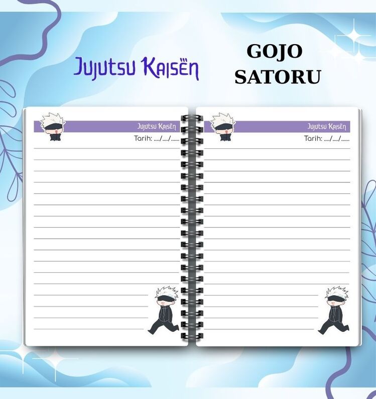 Gojo Satoru - Jujutsu Kaisen Koleksiyon Defter & Not Defteri Seti