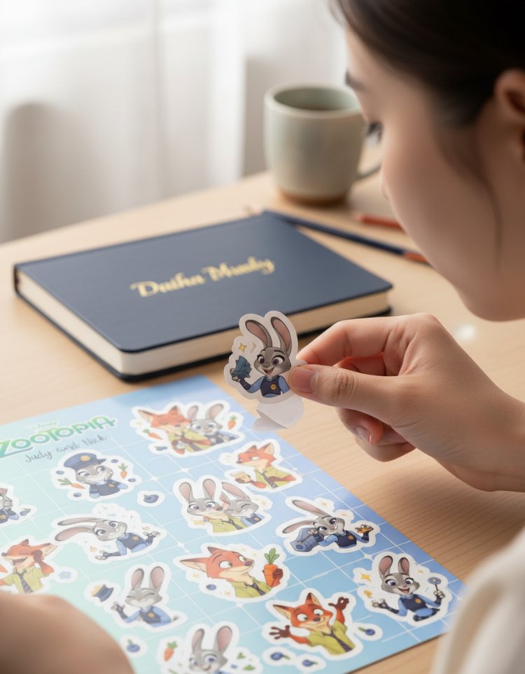 Zootopia Judy ve Nick Sticker Sayfası - 18 Parça Çıkartma Seti