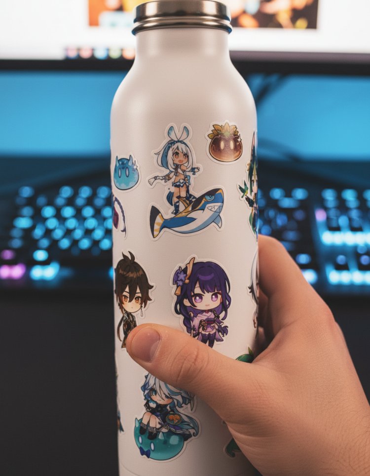 Genshin Impact Chibi Sticker Sayfası - Vinil Anime Çıkartma Seti