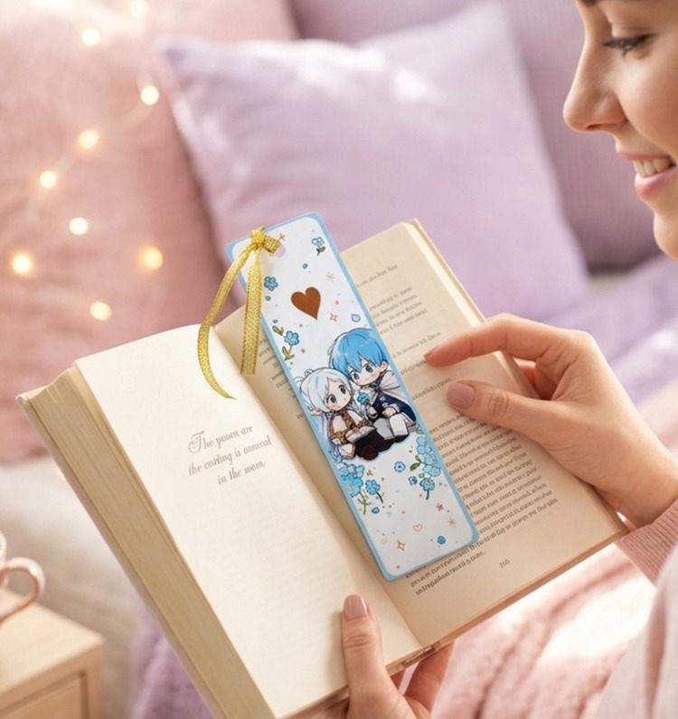 Frieren Anime Kitap Ayracı Kawaii Chibi Tasarım PVC Kaplama Ayraç