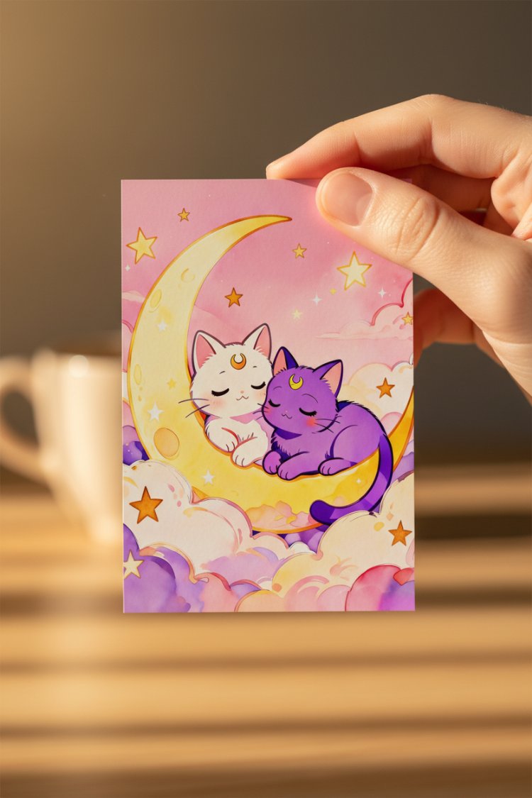 Luna ve Artemis Postcard
