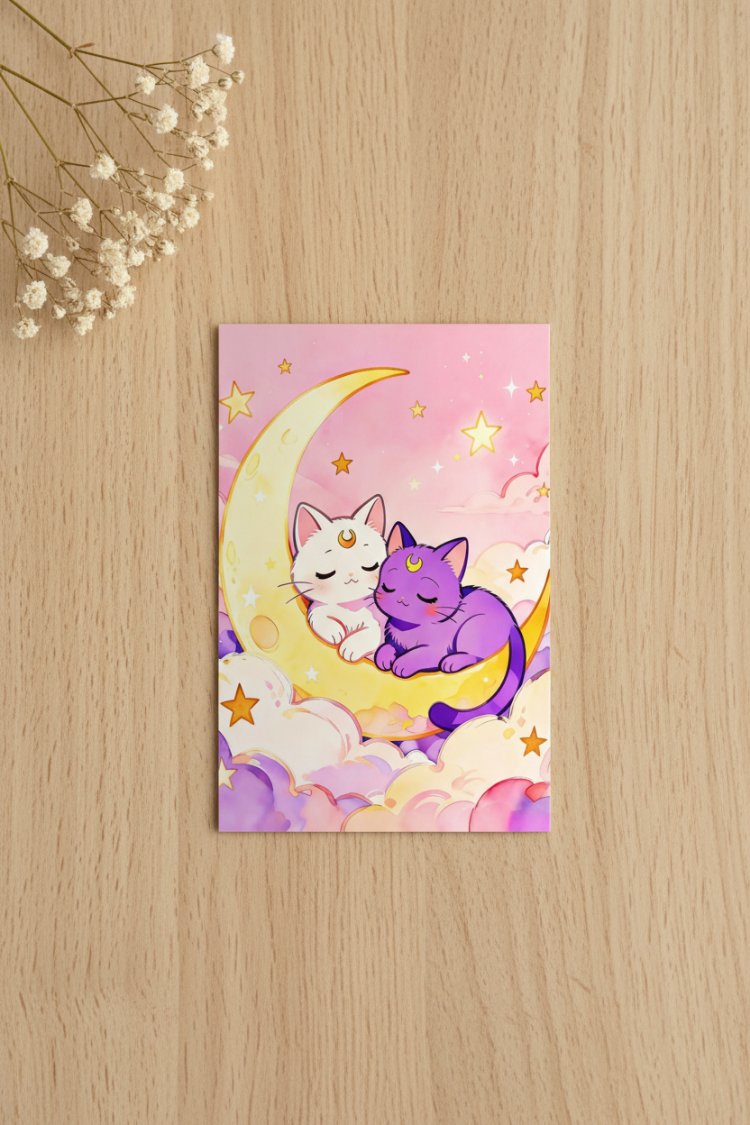 Luna ve Artemis Postcard
