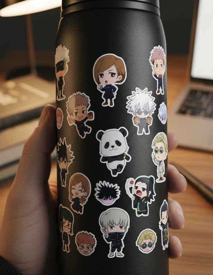 Jujutsu Kaisen Chibi Sticker Sayfası - Gojo ve Itadori Vinil Çıkartma Seti (A5/A6)