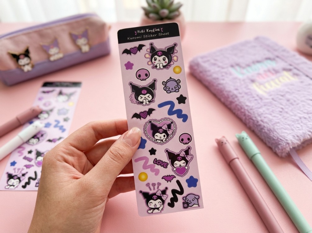 Sanrio Sticker Sheets Seti | Hello Kitty, Kuromi, My Melody, Cinnamoroll ve Keroppi Stickerları