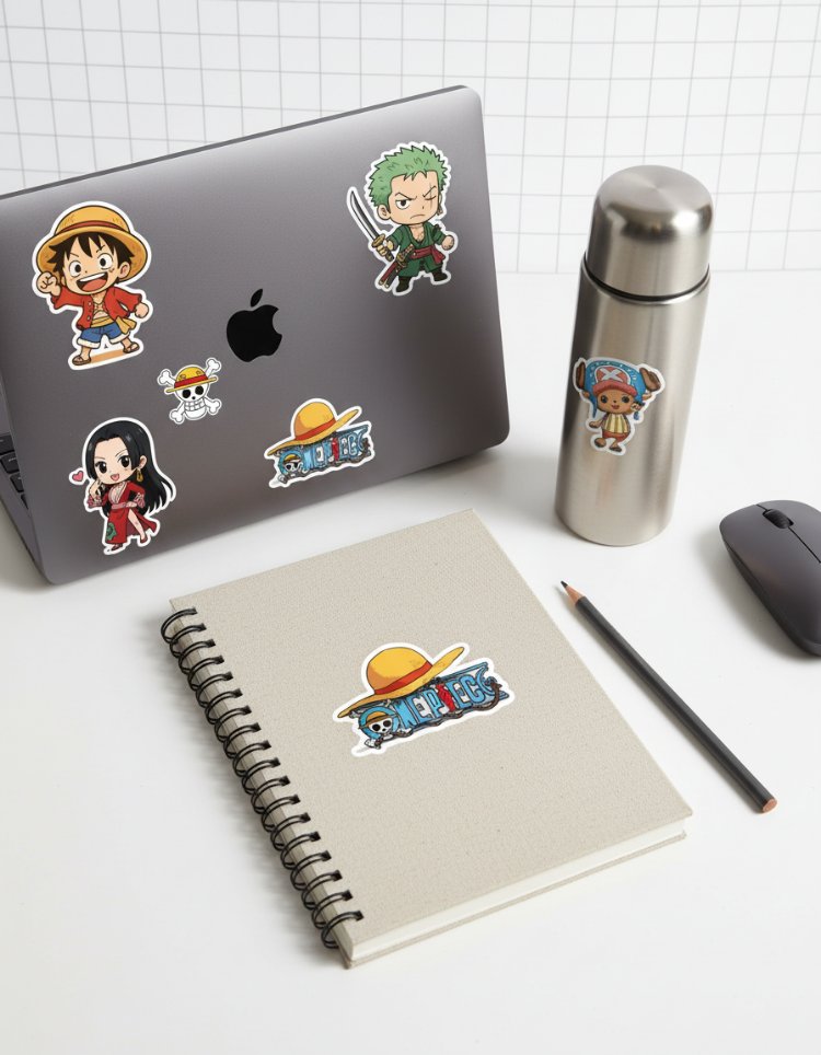 One Piece Chibi Sticker Sayfası - Hasır Şapka Tayfası Vinil Çıkartma Seti (A5/A6)