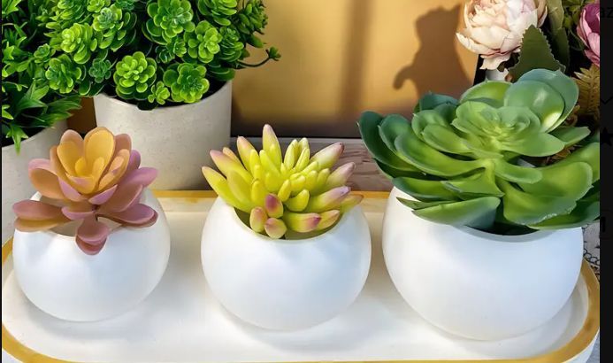 3 lu dekoratif saksı