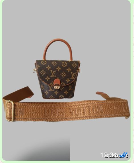 Kahverengi Monogram Desenli Mini Çanta (Geniş Askılı)
