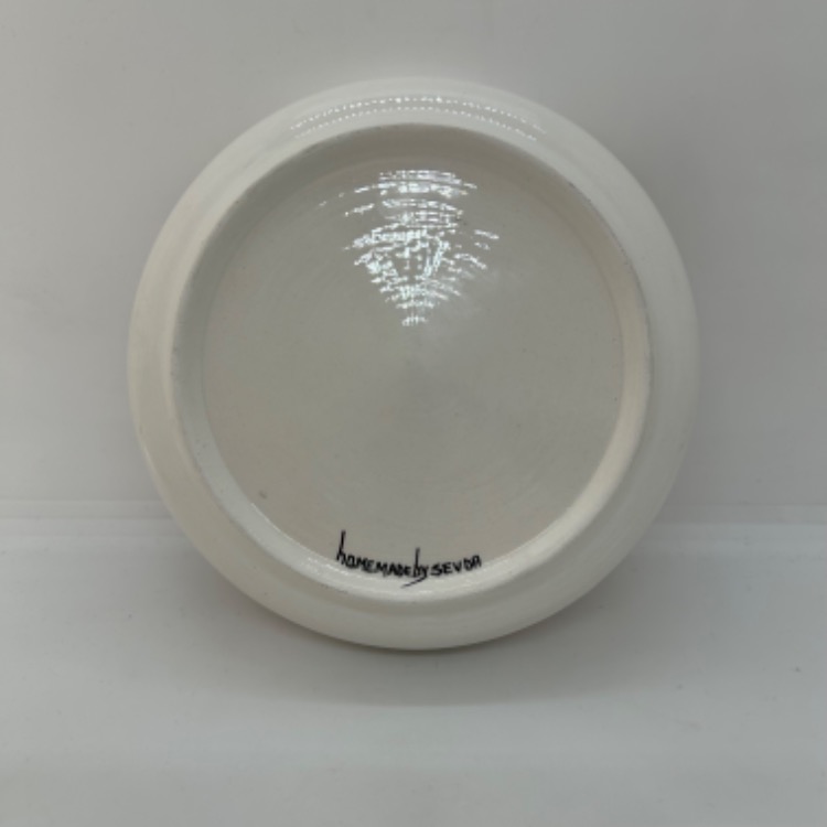 Kurdele desenli, çini, sahan tabak