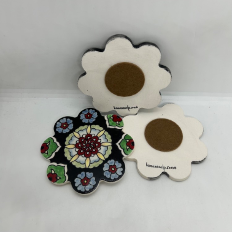 3lü set, çini bardak altlığı