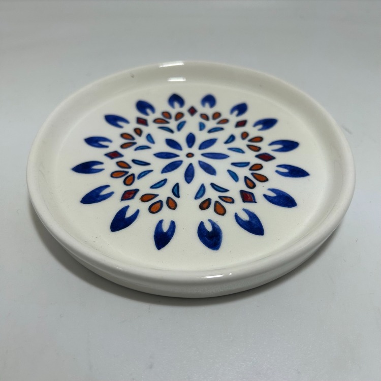 Çini - mavi desenli - el boyaması tabak