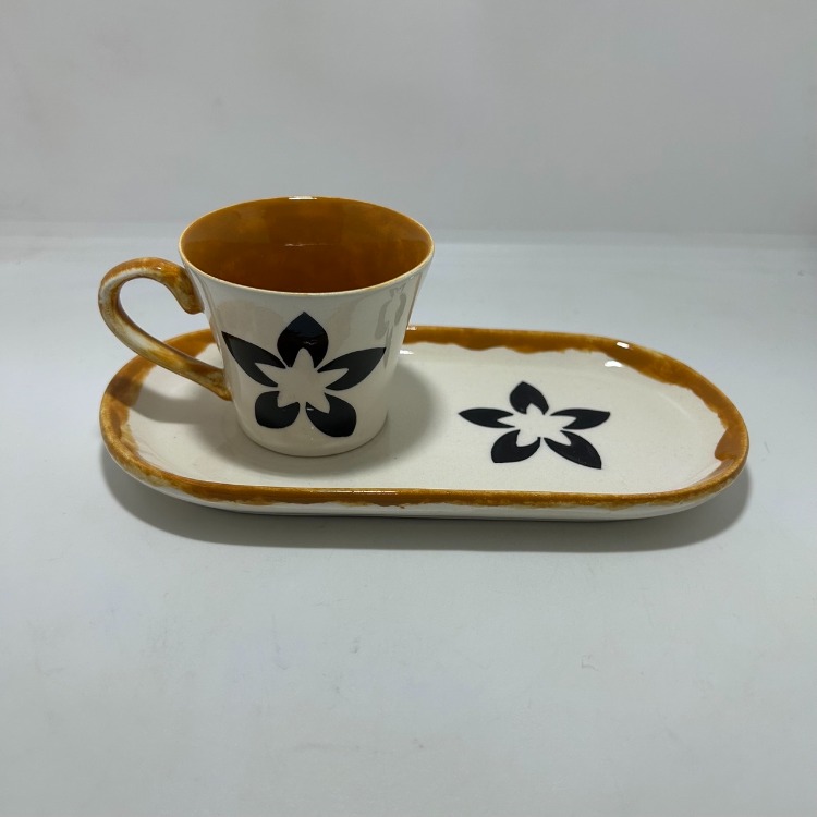 Çini - taba siyah - Türk Kahve Fincanı