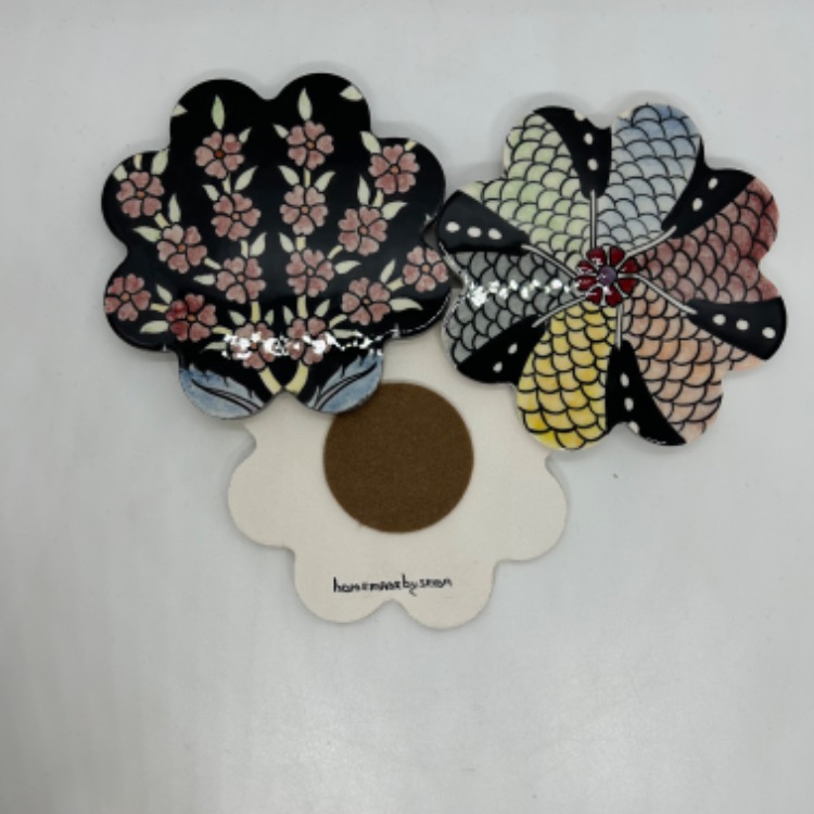 3lü set, çini bardak altlığı