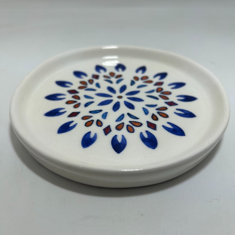 Çini - mavi desenli - el boyaması tabak