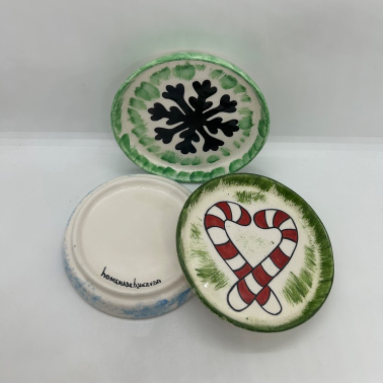 Çini, yılbaşı tabak seti, 3lü set