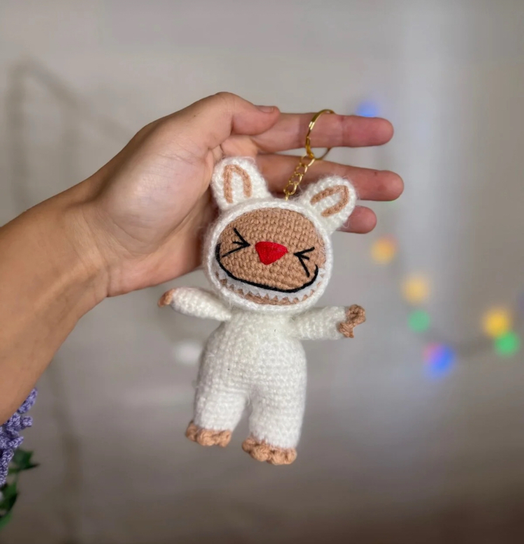 Amigurumi lububu figürlü anahtarlık çanta süsü