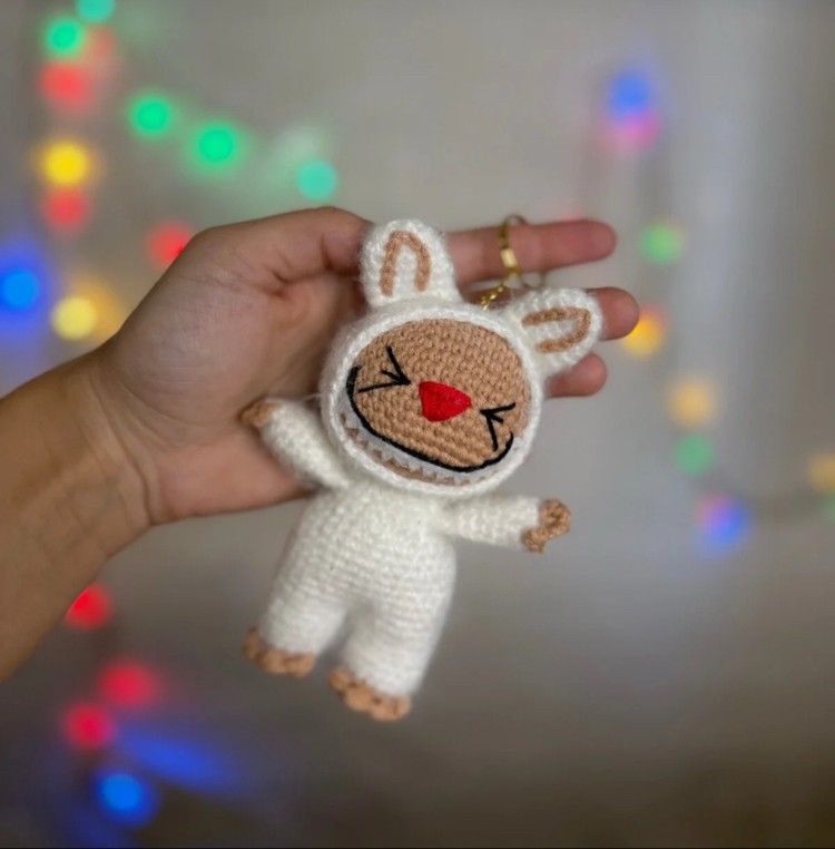 Amigurumi lububu figürlü anahtarlık çanta süsü