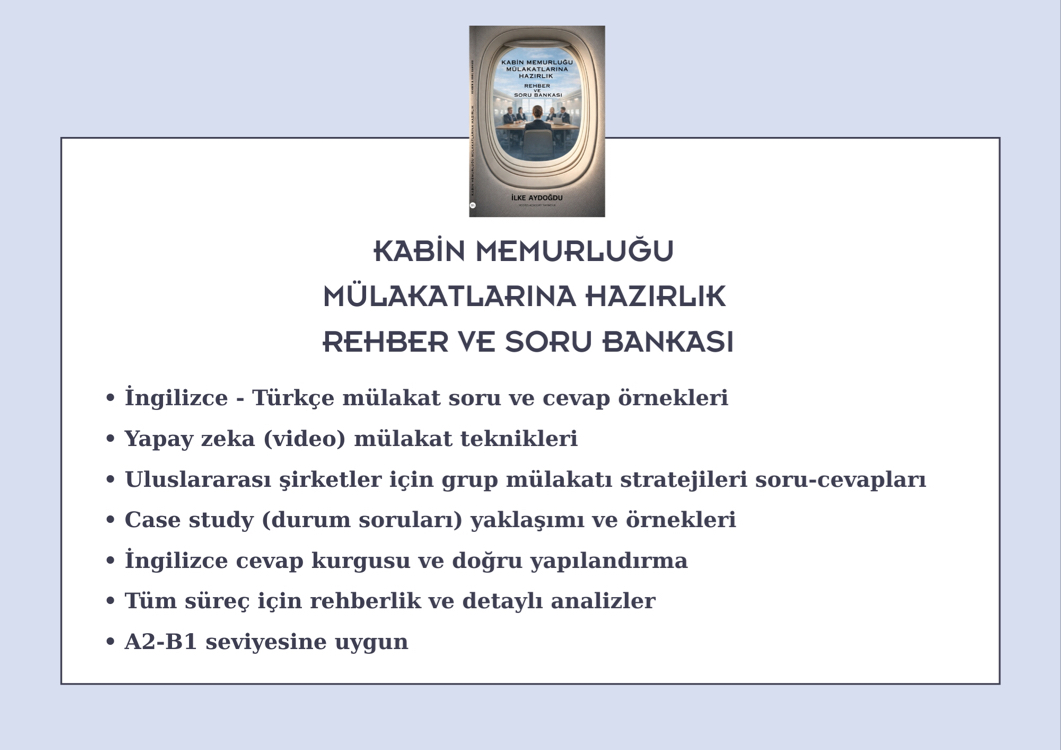 (Yeni) (A2-B1) Kabin Memurluğu Mülakatlarına Hazırlık Rehber & Soru Bankası