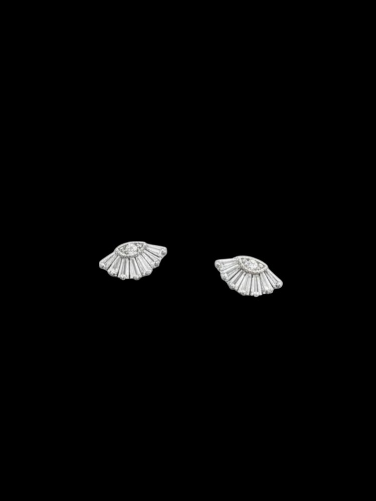 EL İŞİ 0.6 CT PIRLANTALI 925 AYAR GÜMÜŞ KÜPE