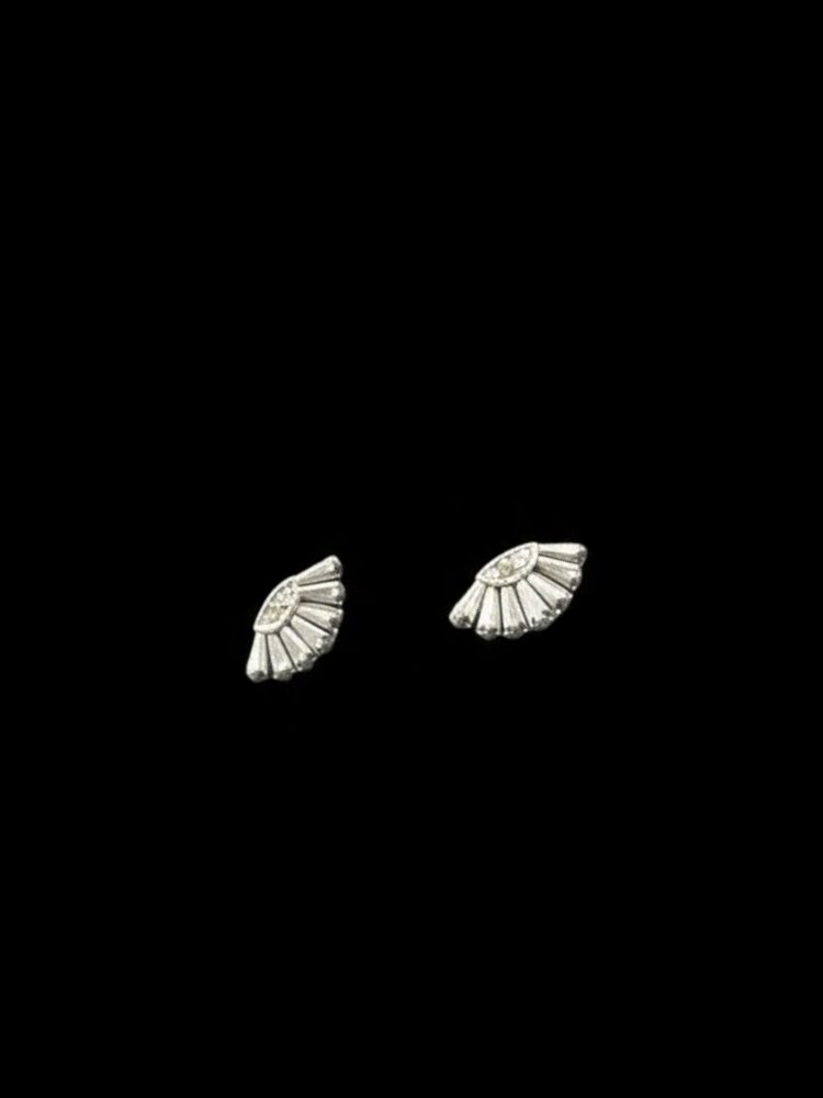EL İŞİ 0.6 CT PIRLANTALI 925 AYAR GÜMÜŞ KÜPE