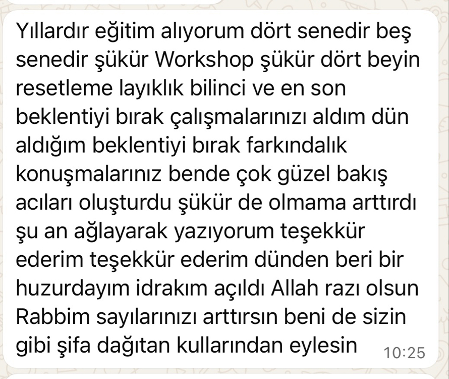 Şükür workshopları uyanıştan oluşa 