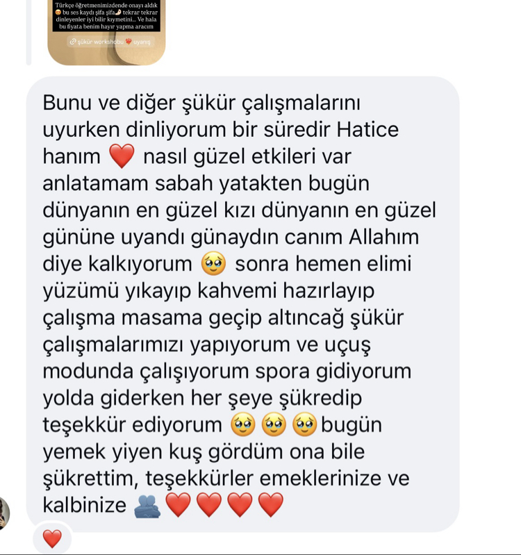 Şükür workshopları uyanıştan oluşa 