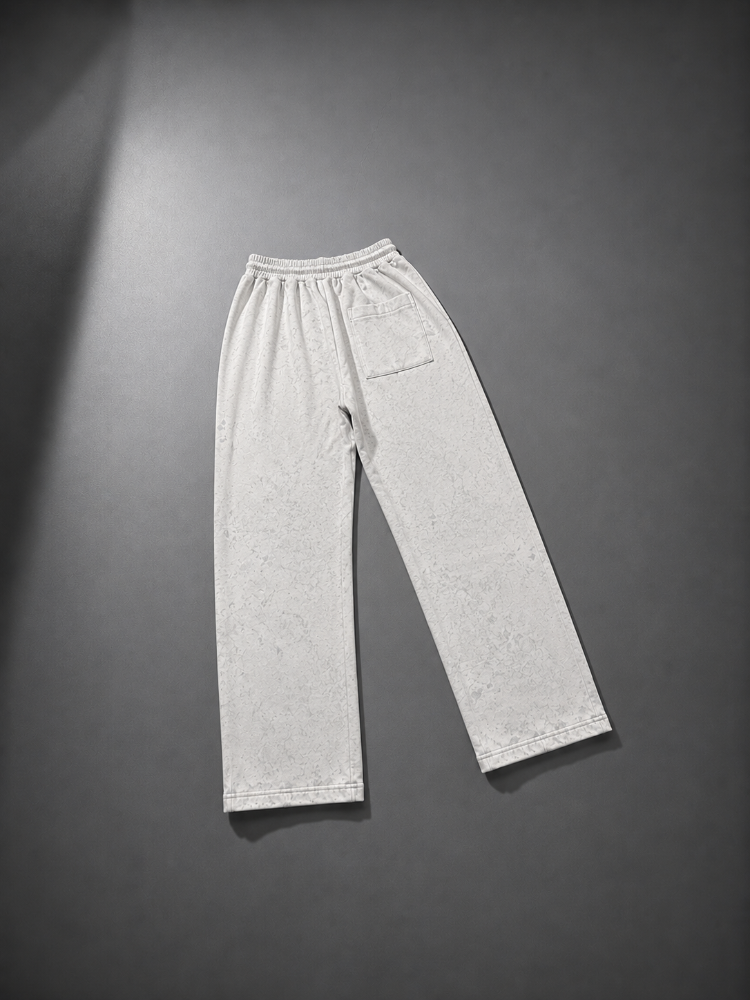 Vintage Washed Wide Leg Eşofman - Beyaz