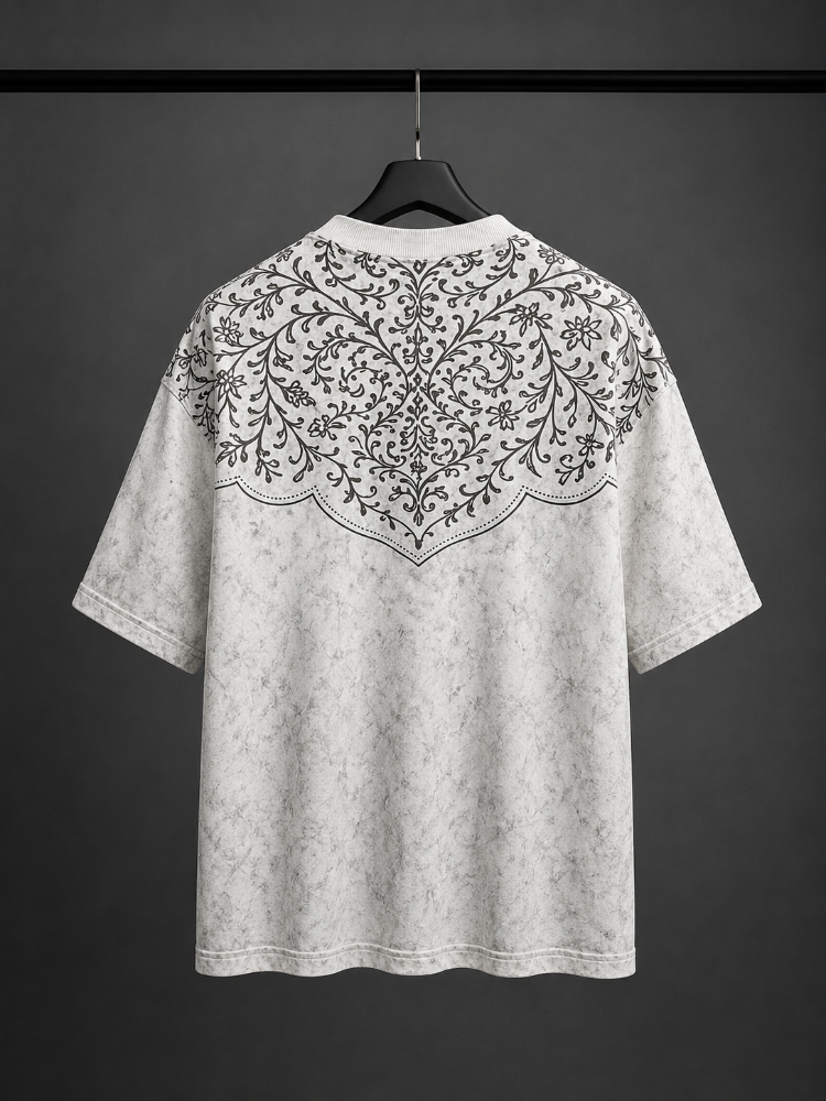 Vintage Washed Oversize T-Shirt - Beyaz
