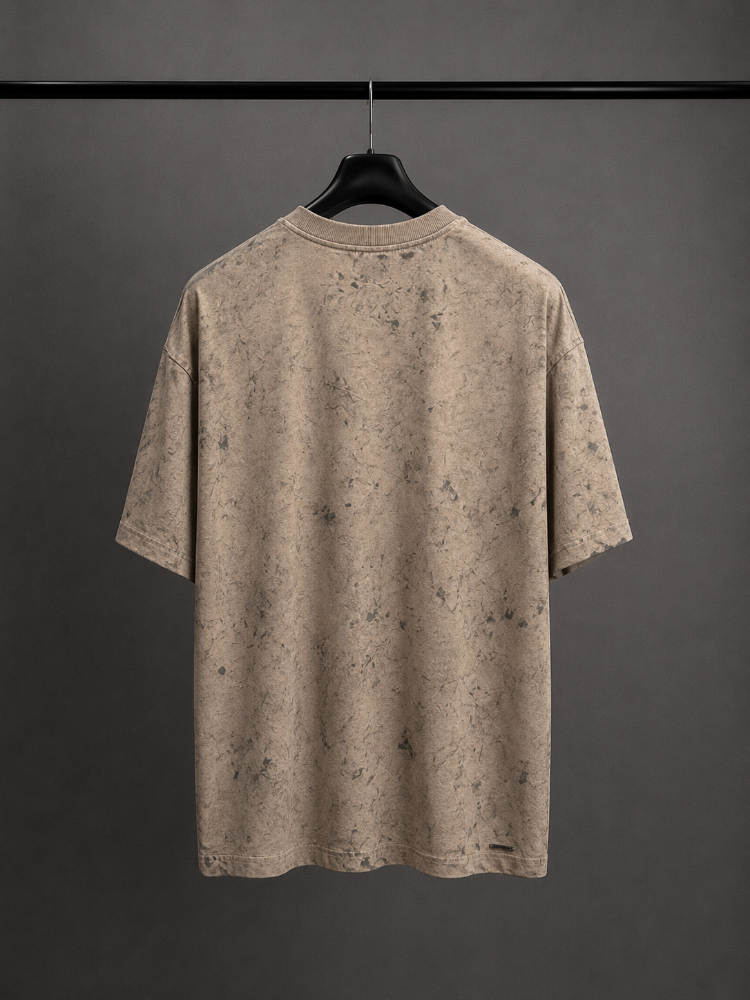 Vintage Washed Oversize T-Shirt - Bej
