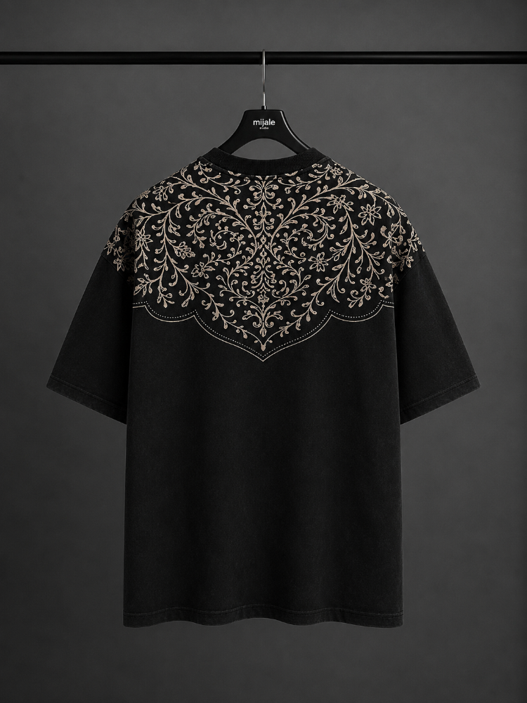 Vintage Washed Oversize T-Shirt - Siyah