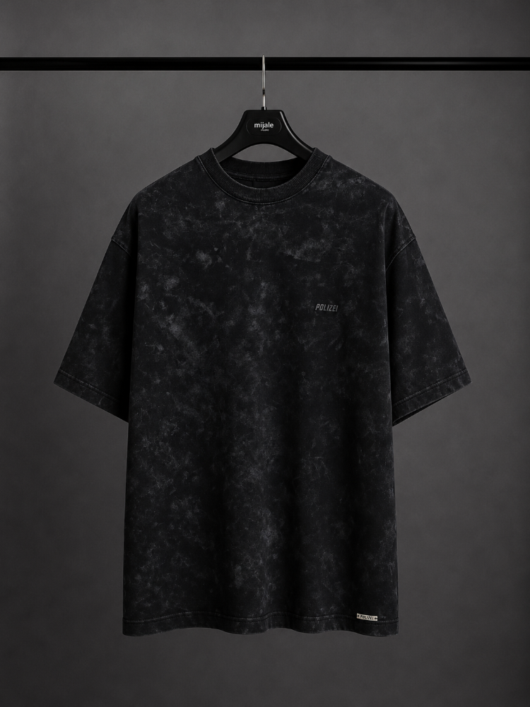 Vintage Washed Oversize T-Shirt - Siyah